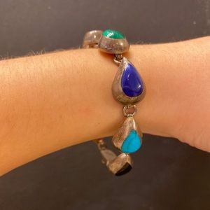 Silver colorful clasp bracelet